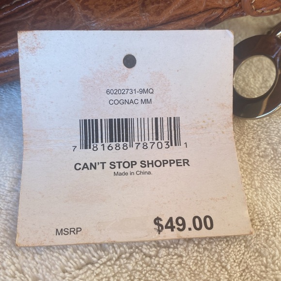 Nine West Purse NWT Cognac Can’t Stop Shopper crossbody shoulder bag - Picture 6 of 12